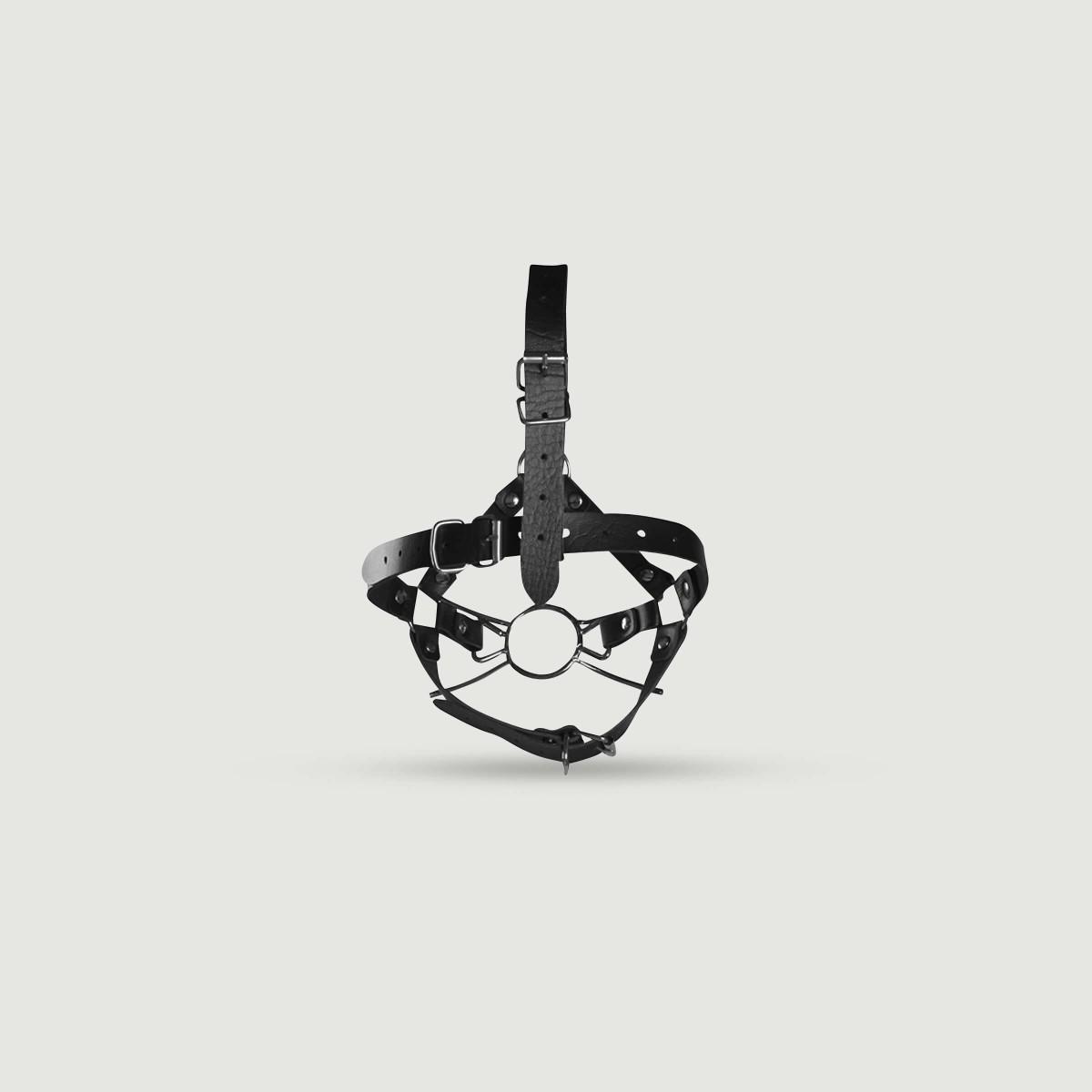 Ανοιχτό Φίμωτρο με Αγκίστρι Μύτης Head Harness with Spider Gag & Nose Hook - Μαύρο by Sexopolis