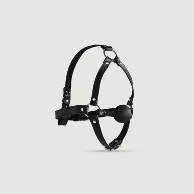Φίμωτρο με Δέσιμο Head Harness with Solid Ball Gag - Μαύρο