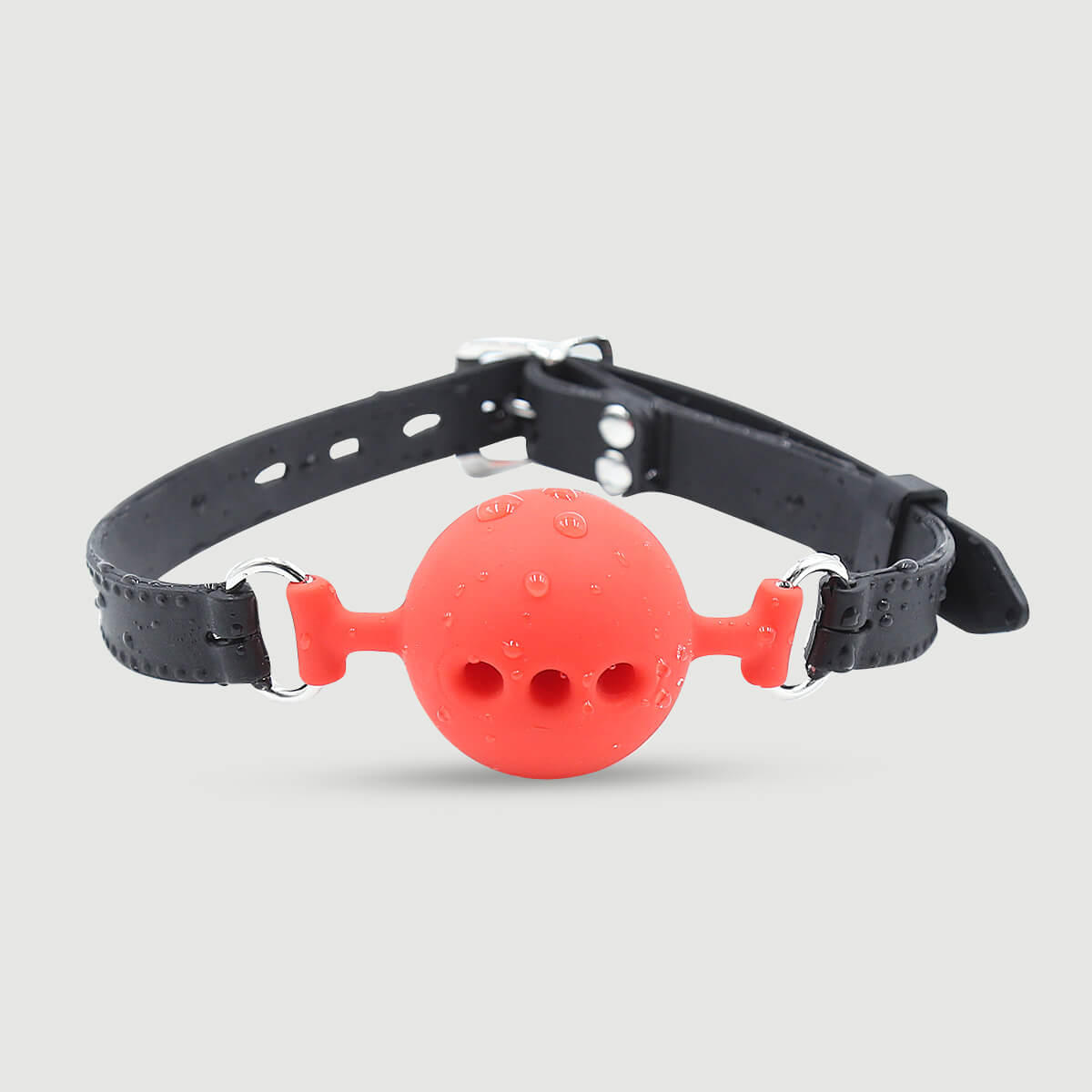 Φίμωτρο Με Μπάλα Σιλικόνης & Οπές Silicone Ball Gag With Holes – Κόκκινο by Sexopolis