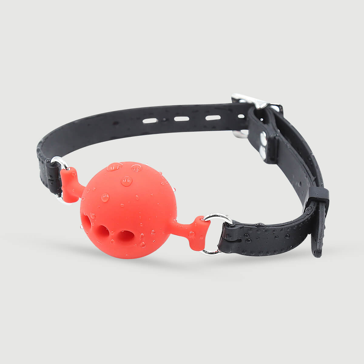 Φίμωτρο Με Μπάλα Σιλικόνης & Οπές Silicone Ball Gag With Holes – Κόκκινο by Sexopolis