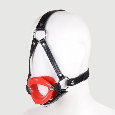 O Ring Gag Με Χείλη Σιλικόνης & Λουρί Σιαγώνας O Ring Gag With Silicone Lips & Jaw Strap - Κόκκινο