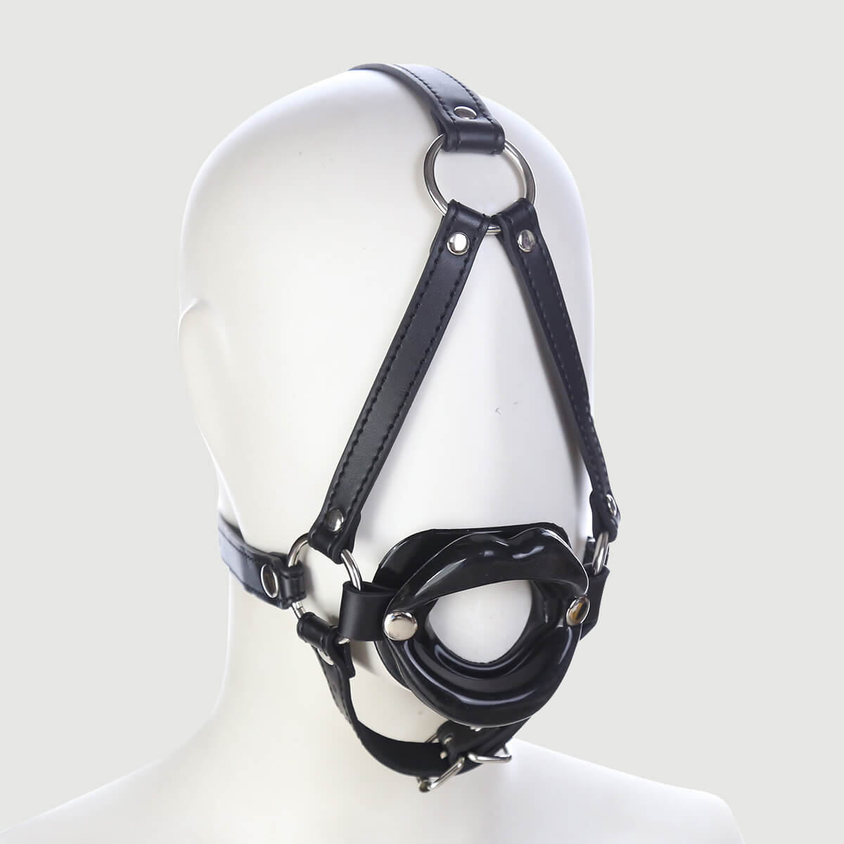 O Ring Gag Με Χείλη Σιλικόνης & Λουρί Σιαγώνας O Ring Gag With Silicone Lips & Jaw Strap - Μαύρο by Sexopolis