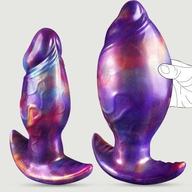  Inflatable Silicone Butt Plug With Pump 17,5 x 5.7 cm - Purple