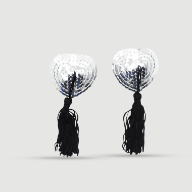 Αυτοκόλλητα Θηλών Με Παγιέτες & Κρόσσια Sequin Nipple Pasties With Tassels – Ασημί