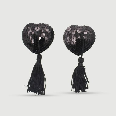 Αυτοκόλλητα Θηλών Με Παγιέτες & Κρόσσια Sequin Nipple Pasties With Tassels – Μαύρα