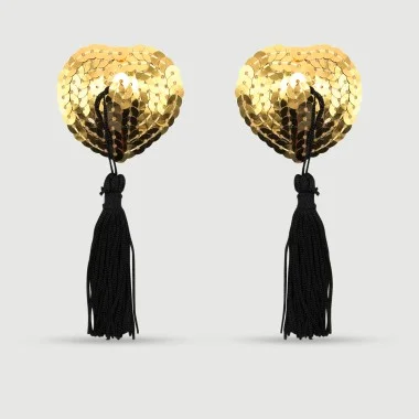 Αυτοκόλλητα Θηλών Με Παγιέτες & Κρόσσια Sequin Nipple Pasties With Tassels – Χρυσά