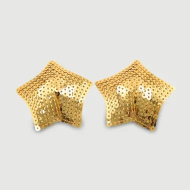 Αυτοκόλλητα Θηλών Με Παγιέτες Σε Σχήμα Αστέρι Star Shaped Sequin Nipple Pasties – Χρυσό
