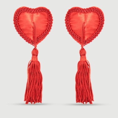 Αυτοκόλλητα Θηλών Σε Σχήμα Καρδιάς Με Φούντα Heart Shaped Tassel Nipple Pasties – Κόκκινο