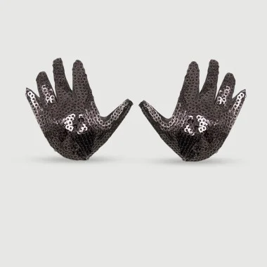 Αυτοκόλλητα Θηλών Σε Σχήμα Παλάμης Sequin Hand-Shaped Nipple Pasties – Μαύρα
