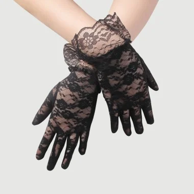 Γοητευτικά Δαντελωτά Γάντια Enchanting Black Lace Gloves - Μαύρα