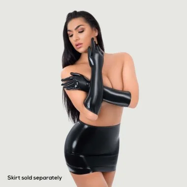 Latex Γάντια Me You Us Latex Full Length Gloves - Μαύρα