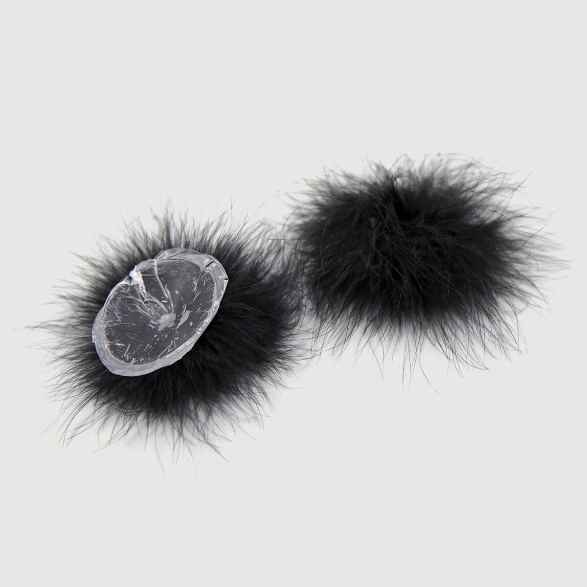 Χνουδωτά Αυτοκόλλητα Καλύμματα Θηλών Με Γούνα Furry Adhesive Nipple Covers With Faux Fur – Μαύρα by Sexopolis