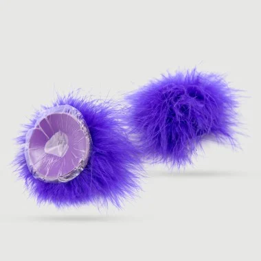 Χνουδωτά Αυτοκόλλητα Καλύμματα Θηλών Με Γούνα Furry Adhesive Nipple Covers With Faux Fur – Μωβ