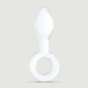 Small Glass Anal Plug with Handle - White by Sexopolis