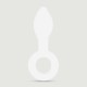Small Glass Anal Plug with Handle - White by Sexopolis