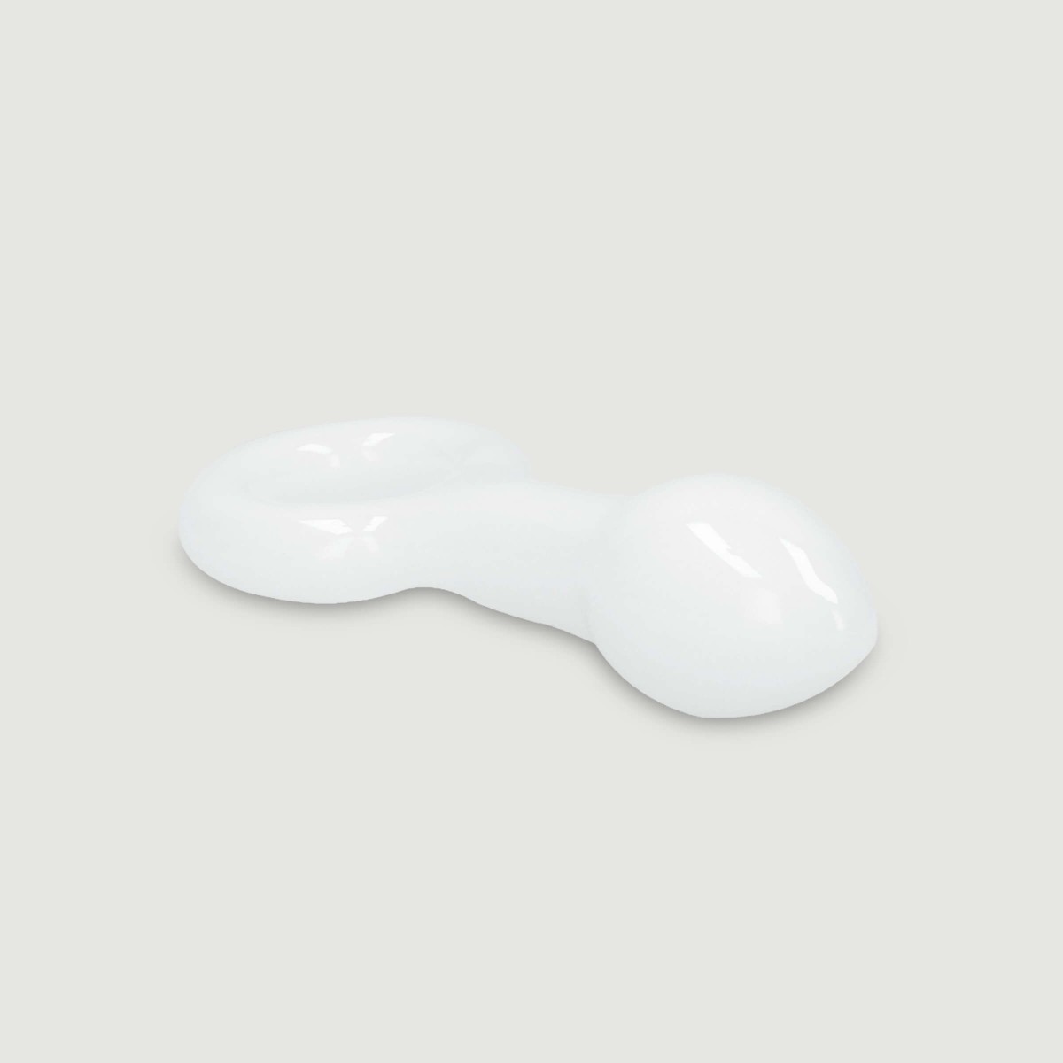 Small Glass Anal Plug with Handle - White by Sexopolis