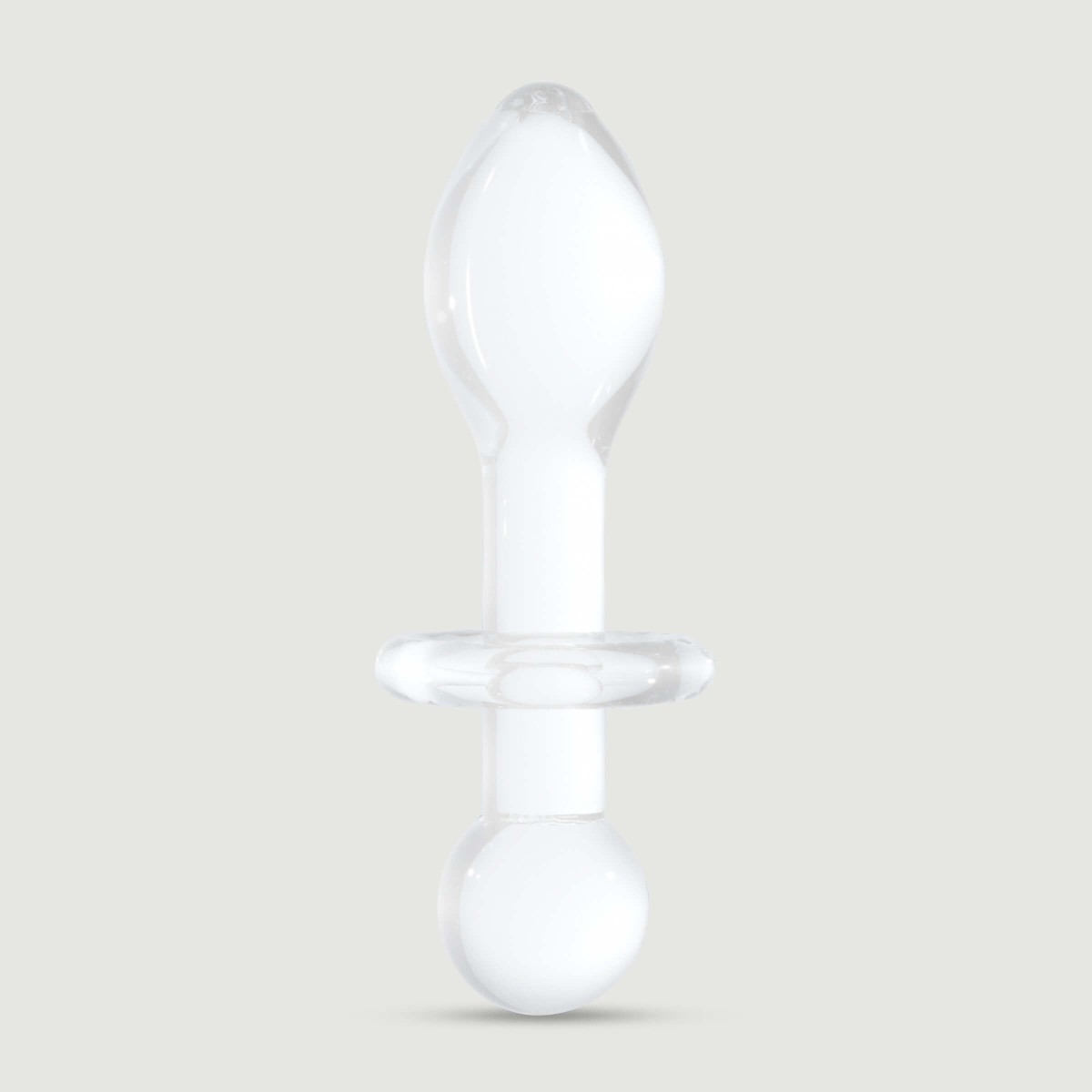 Rocker Glass Butt Plug -  White by Sexopolis