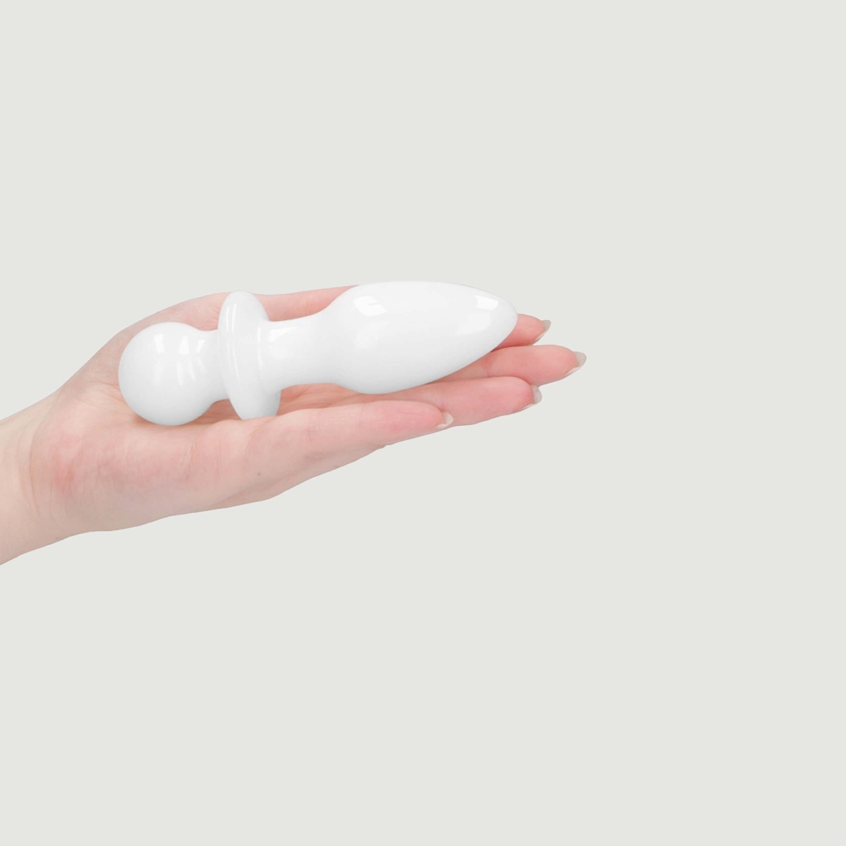 Rocker Glass Butt Plug -  White by Sexopolis