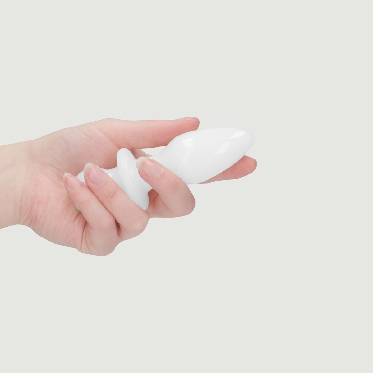 Rocker Glass Butt Plug -  White by Sexopolis