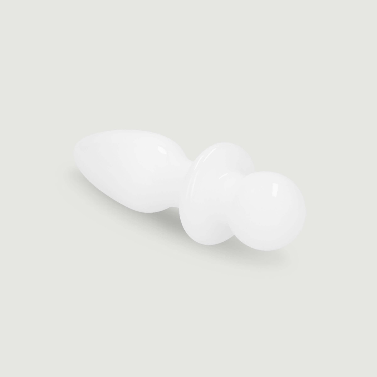 Rocker Glass Butt Plug -  White by Sexopolis