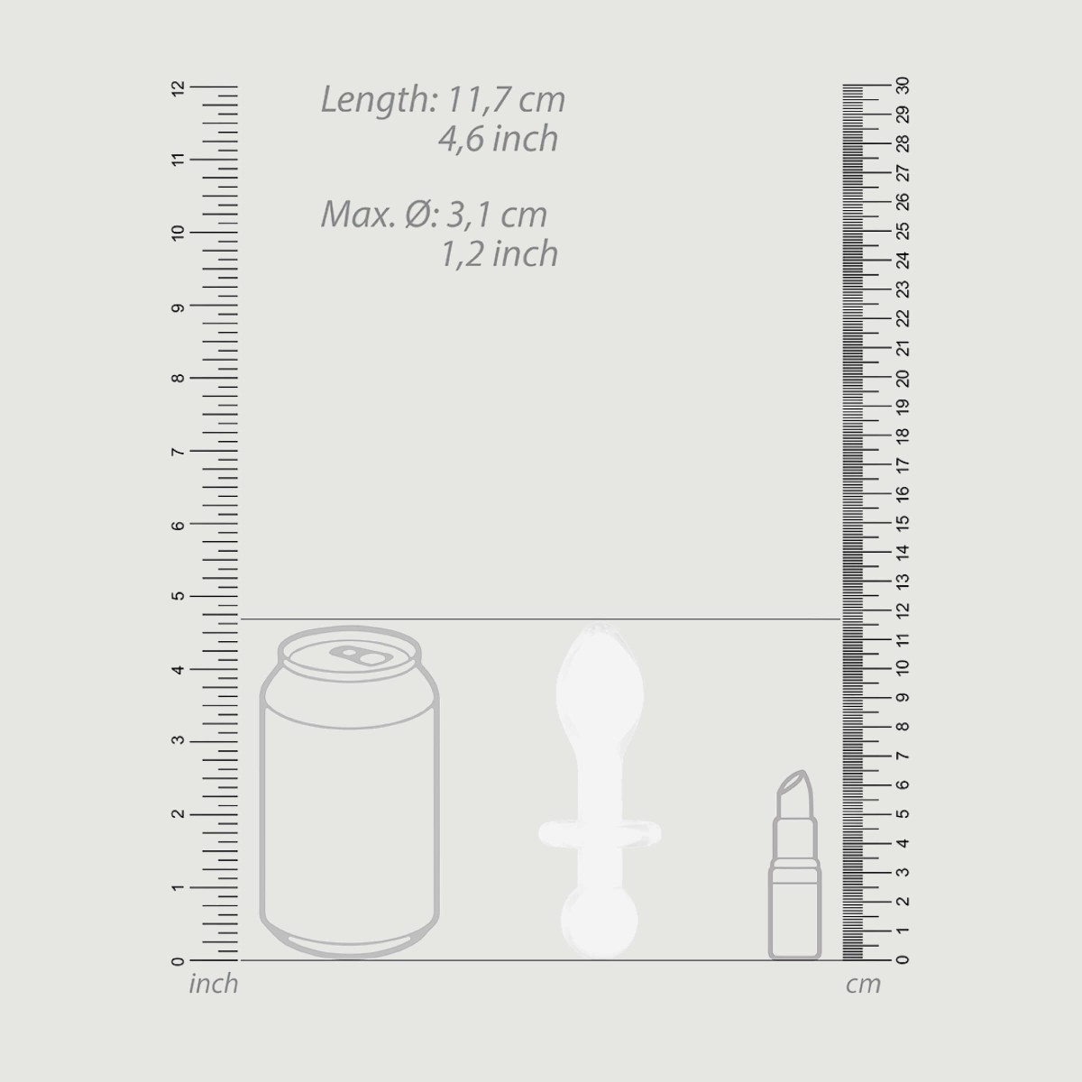 Rocker Glass Butt Plug -  White by Sexopolis