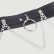 Leather Bondage Chain Garters - Black by Sexopolis