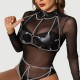 Harness με Κολάρο Chest Harness with Adjustable Straps & Collar - Μαύρο by Sexopolis