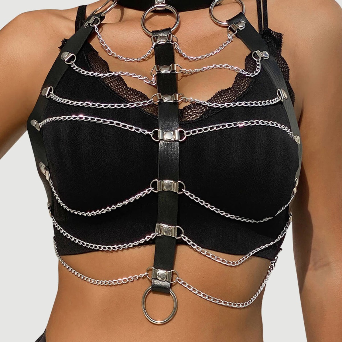 Harness Punk All Match Trend Collar Belt Performance Jewelry Necklace by Sexopolis