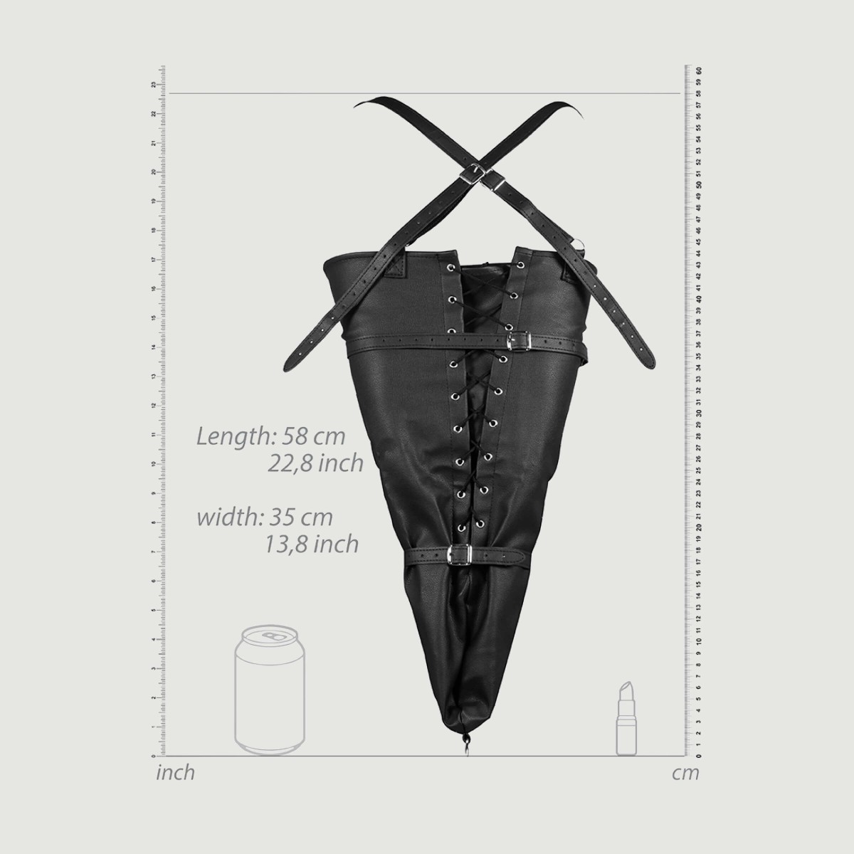 Lace Up Full Sleeve Arm Restraint - Black by Sexopolis