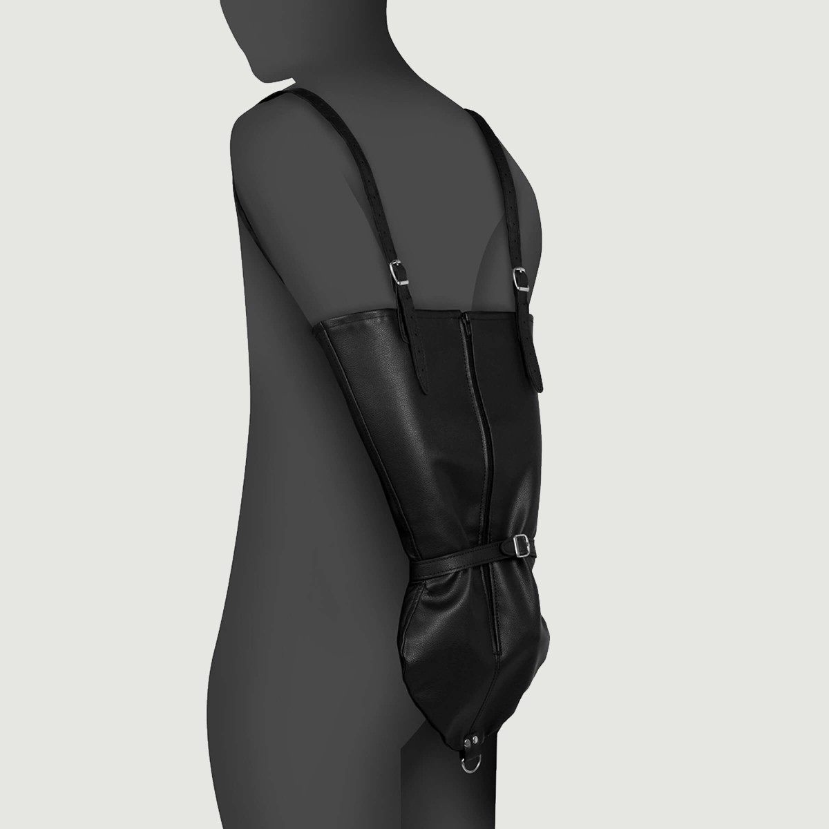 Zip Up Full Sleeve Arm Restraint - Black by Sexopolis