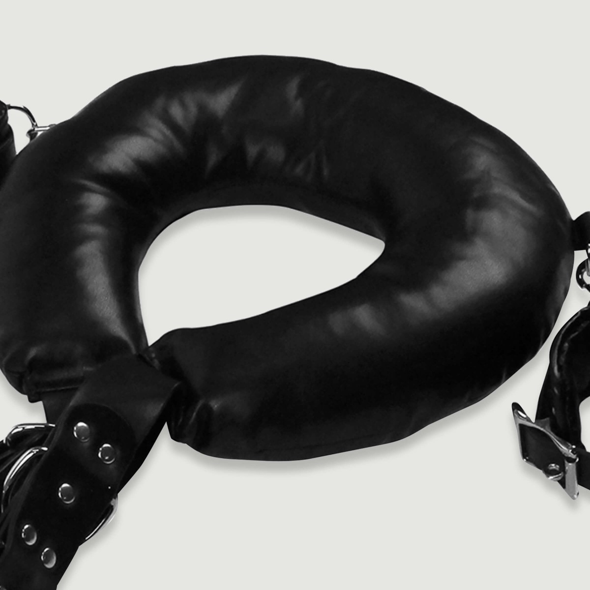 Padded Thigh Sling with Hand Cuffs - Black by Sexopolis
