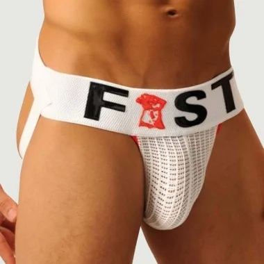 Ανδρικό Jockstrap Fist Logo - Λευκό