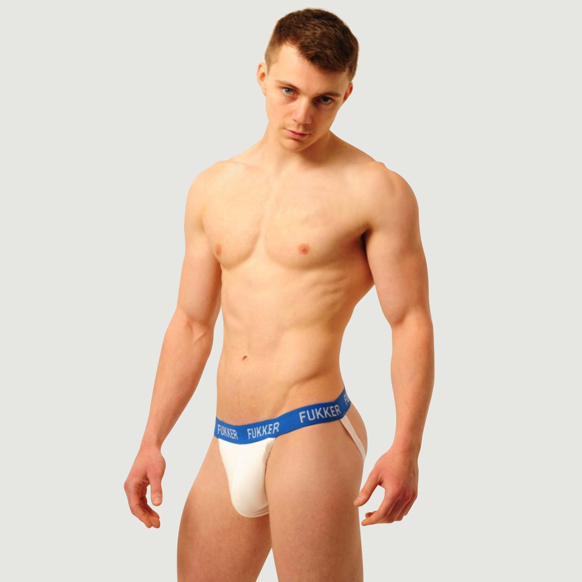 Ανδρικό Jockstrap Fukker - Λευκό/Μπλε by Sexopolis