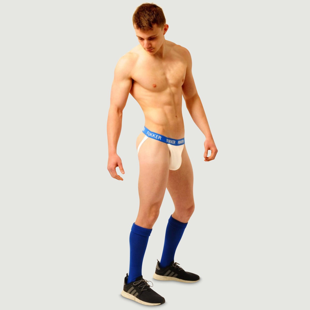 Ανδρικό Jockstrap Fukker - Λευκό/Μπλε by Sexopolis