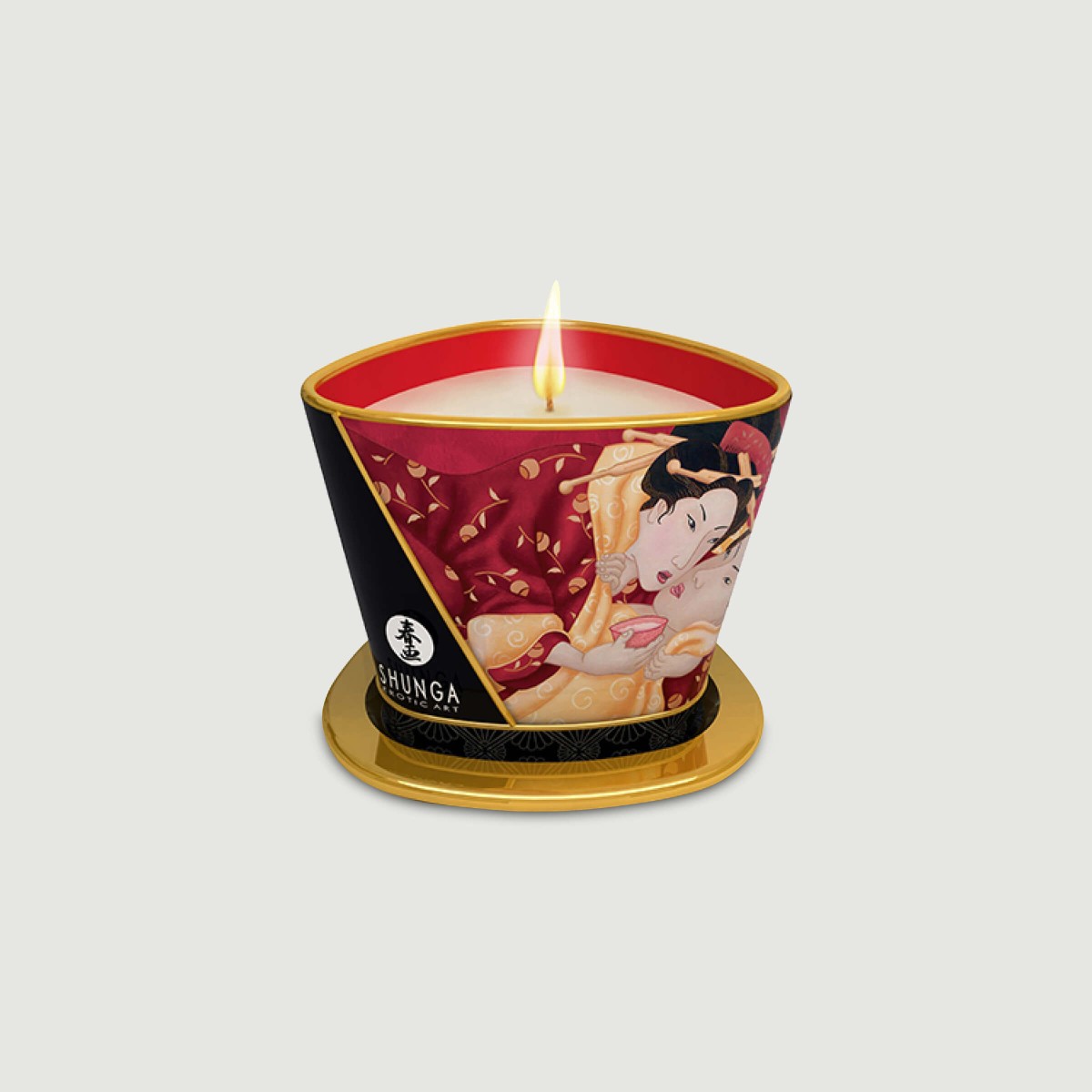 Shunga Massage Candle Sparking Strawberry Wine - 170 ml by Sexopolis