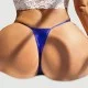 Plus Size Mini String Exotic Micro Shiny Blue G String - Μπλε by Sexopolis