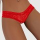 Plus Size Σέξι Δαντελένιο Μπικίνι Σλιπ Sexy Lace Bikini Panty - Κόκκινο by Sexopolis