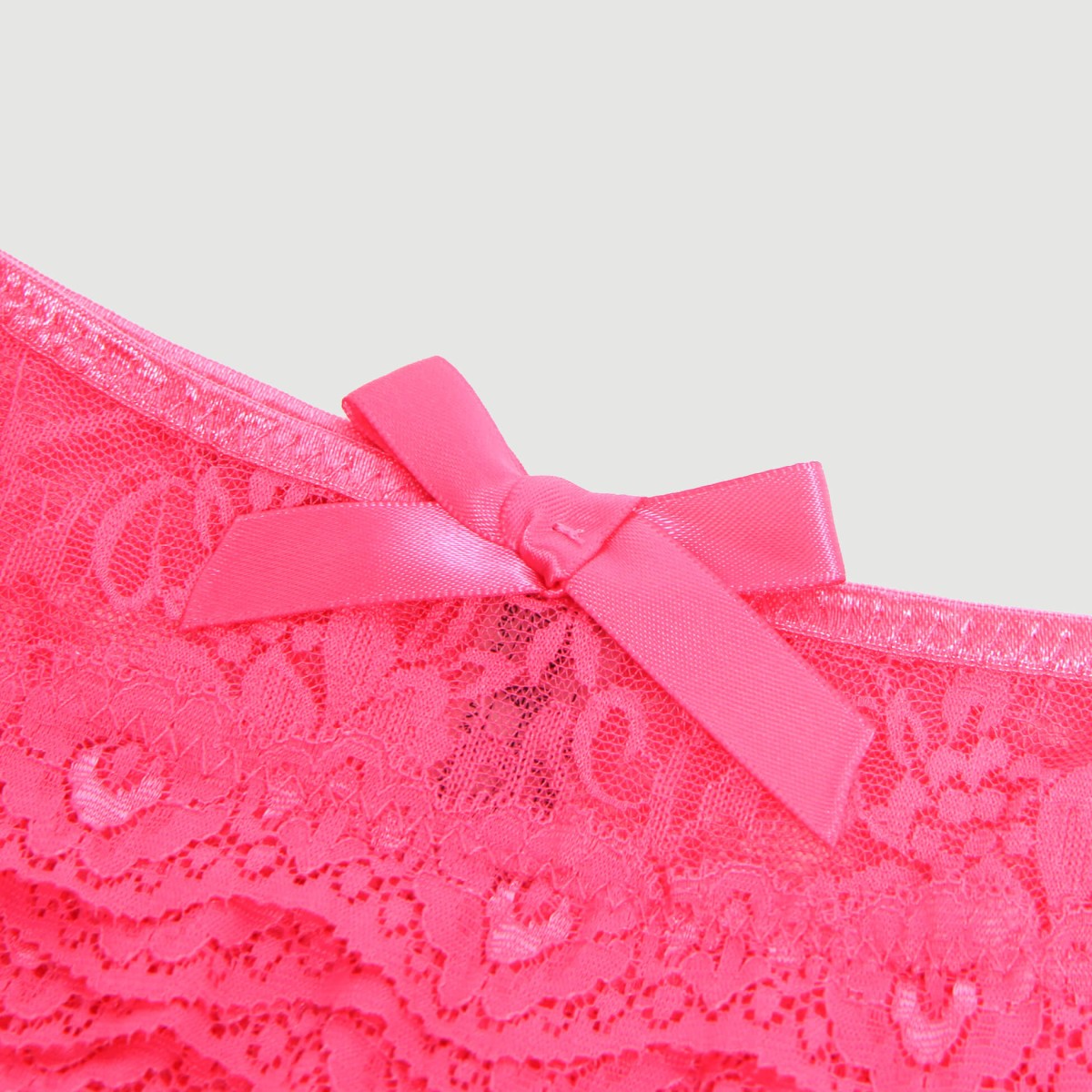 Sexy Plus Size Lace Crotchless Panty - Pink by Sexopolis