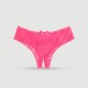 Sexy Plus Size Lace Crotchless Panty - Pink by Sexopolis