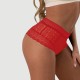 Σέξι Floral Δαντελένιο Σλιπ Υψηλής Μέσης Με Διαφάνεια High Quality Floral Lace Sexy High Waist Perspective Panty - Κόκκινο by Sexopolis