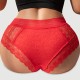 Σέξι Floral Δαντελένιο Σλιπ Υψηλής Μέσης Με Διαφάνεια High Quality Floral Lace Sexy High Waist Perspective Panty - Κόκκινο by Sexopolis