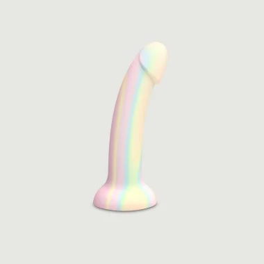 Φωσφοριζέ Premium Dildo Σιλικόνης με Βεντούζα Dildolls Fantasia Premium Silicone Dildo with Suction Cup - Πολύχρωμο