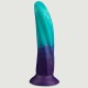 Wave & Curved Silicone Dildo With Suction Cup - Multicolour by Sexopolis