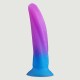 Wave & Curved Silicone Dildo With Suction Cup - Multicolour by Sexopolis