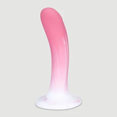 Κυρτό Dildo Σιλικόνης με Βεντούζα Jasper 15 cm Curved Classic Silicone Dildo with Suction Cup - Ροζ