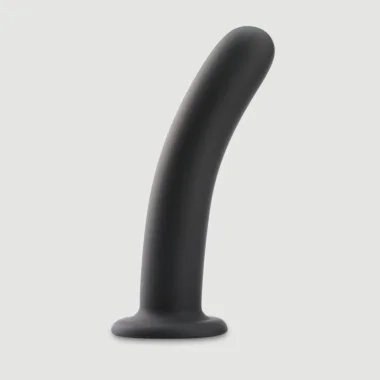 Κυρτό Λείο Dildo Σιλικόνης με Βεντούζα Beginner's Basic Large Smooth Silicone Dildo with Suction Cup - Μαύρο