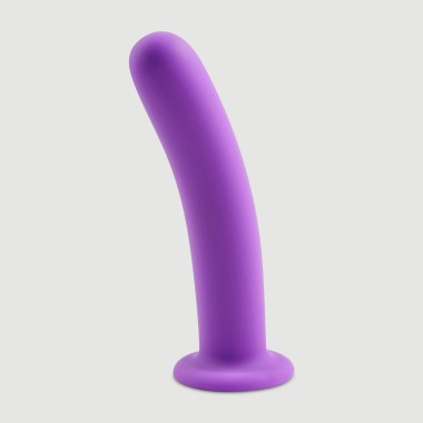 Κυρτό Λείο Dildo Σιλικόνης με Βεντούζα Beginner's Basic Medium Smooth Silicone Dildo with Suction Cup - Μωβ