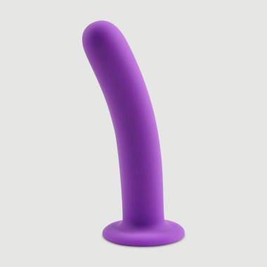 Κυρτό Λείο Dildo Σιλικόνης με Βεντούζα Beginner's Basic Small Smooth Silicone Dildo with Suction Cup - Μωβ