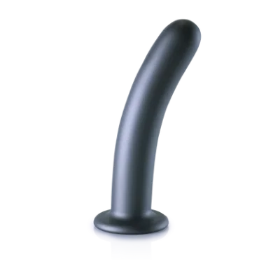Λείο Κυρτό Dildo Σιλικόνης με Βεντούζα G-Spot 17 cm Smooth Silicone Dildo with Suction Cup - Γκρι