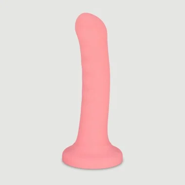 Λείο Κυρτό Dildo Σιλικόνης με Βεντούζα Leon 18 cm Smooth Curved Classic Silicone Dildo with Suction Cup - Ροζ